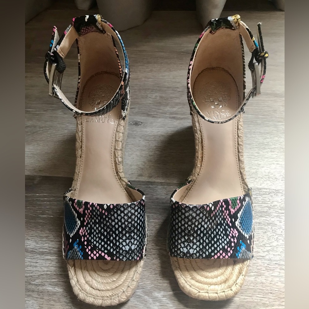 Vince Camuto Colorful Python Wedges       Size 8 1/2